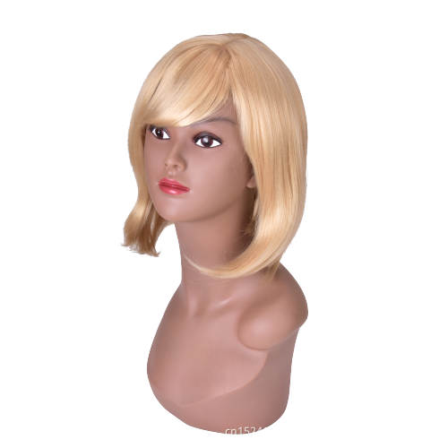 short golden color bob wig with bang